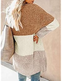 Ferbia - Chaqueta de chenilla para mujer, con parte frontal abierta, manga larga, suelta, holgada, de gran tamaño