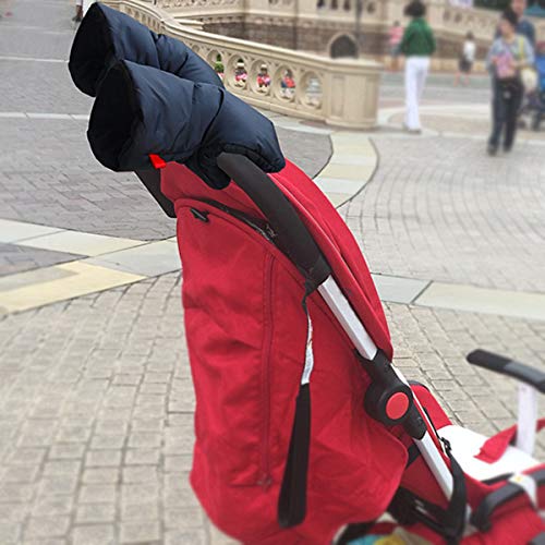 Stroller Hand Muff, Picowe 2Pack Pram Pushchair Gloves, 11.8"×6"Inches Waterproof Anti-Freeze Hand Warmer Gloves for Parents and Caregivers, Fixed on Baby Stroller(Black)