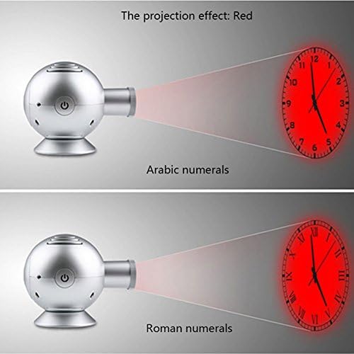 Circular projection modern wall clock Rome Arabia digital needle with backlight luminova mechanical plastic-White Numbers
