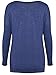 Anicco Womens Long Sleeve Casual Round Neck Loose Tunic Top Blouse T-Shirt Dark Blue-XXL