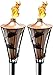 Matney Outdoor Metal Patio Torches – Use for Deck, Patio, Back Yard, Out Door parties, Wedding – Includes Fiberglass Wick and Snuffer Cap (60 Inch, 2 Pack)