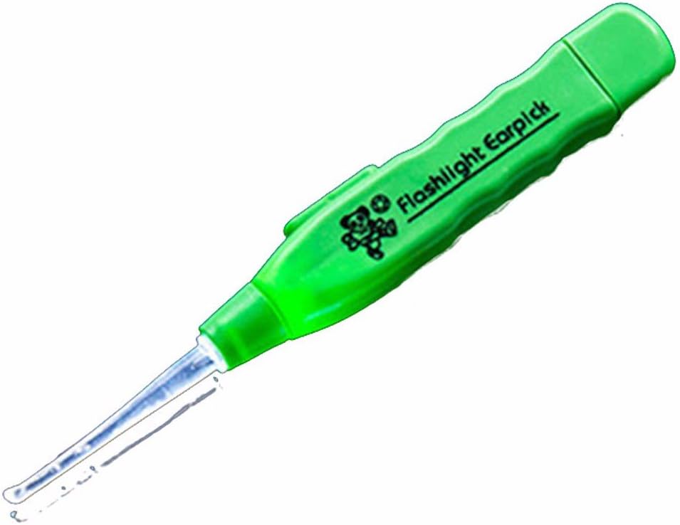 JIASTONE LED Flashlight Earpick Curette Ear Spoon Tweezer Earwax Remover Cleaning Tool with Three Accessories(5 pieces), Color by Random