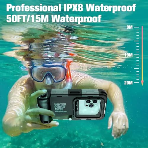 Professional Diving Phone Case Pouch Waterproof Smartphone IPX8 Pouch Waterproof Phone Case Cover Protective Case for iPhone 17 Air 16 17 Pro 16 17 Pro max 15 Pro 13 14 15 Pro Max