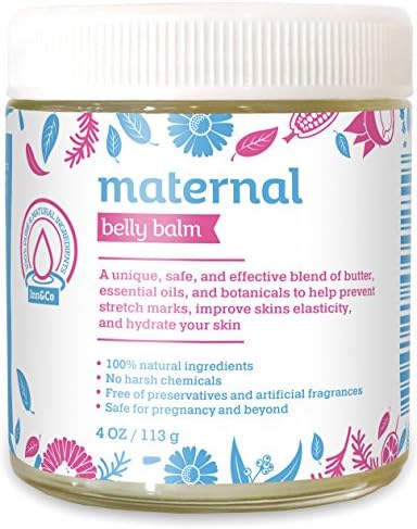 Organic Maternal Belly Balm 4oz - For Stretch Marks, Skin Elasticity
