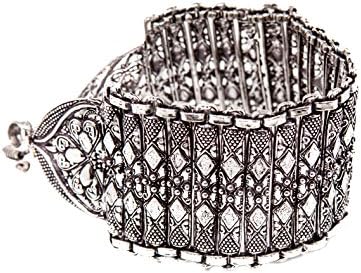 Wide Silver Bracelet, Ethnic Silver Cuff, Womens Bracelet,Kuchi Tribal Jewelry by Taneesi