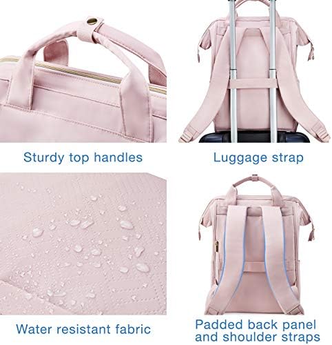 Laptop Backpack,BAGSMART 15.6 Inch Women Backpack Water Resistant Casual Daypack Large Doctor Backpack for Work,Travel,Business,College School,Pink 4 Laptop Backpack,BAGSMART 15.6 Inch Women Backpack Water Resistant Casual Daypack Large Doctor Backpack for Work,Travel,Business,College School,Pink