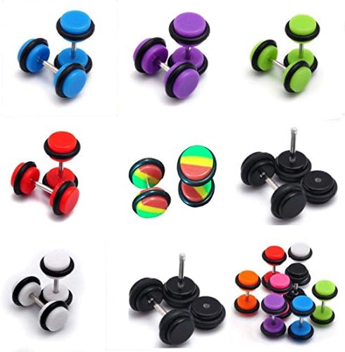 Tupai 14 Pieces Acrylic Cheaters Plugs Barbell Earring Expander