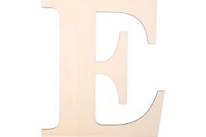 KOOCHOICE 12 Inch Wooden Letter, Wood Letters for Wall Decor, 1/5 INCH Blank Unfinished Wooden Letters for Home Wall Decor DIY Painting Crafts(Letter E)
