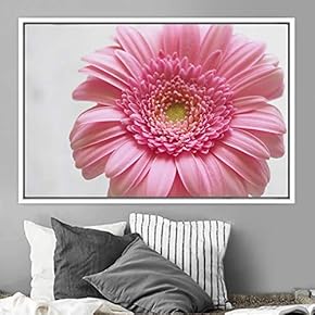 signwin Framed Canvas Wall Art Pink Flower Snapshot...