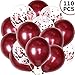 12 Inch Latex Burgundy Balloons Wine Balloons Confetti Balloons for Wedding Bridal Shower Birthday Party Anniversary Decoration & Women Party,110 Piece