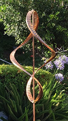 Stanwood Wind Sculpture Kinetic Dual Helix Spinner, One Size, Copper