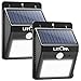 Litom Solar Lights Outdoor Super Bright 8 LEDs Security Lights Wireless Waterproof Motion Sensor Lights for Patio, Deck, Yard, Garden 2 Pack