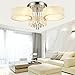 DINGGU Modern Bedroom Ceiling Light Crystal Flush Mounted Ceiling Light for Living Room Kitchen Chandelier Light 3 Light Crystal Ceiling Light for Small Room Acrylic Drum Ceiling Chandelier