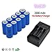 Veeki® 10x 2000mah 3.7v Cr123a 16340 Li-ion Rechargeable Battery +Charger,- Perfect Power For Flashlight, Photo Camera