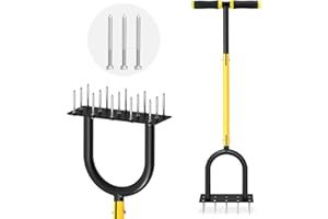 trydream Lawn Aerator, Heavy Duty 15-Spike Aerator Lawn Tool for Efficient Soil Loosening and Grass Care, Lawn Aeration, Garden Tool, Revives Lawn Health