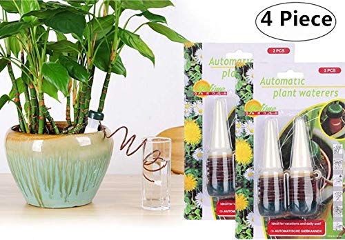 Magnoloran 4 Pack Automatic Plant Waterers, Ceramic Self Watering Spikes Plant Watering Devices Automatic Flower and Drip Irrigation Watering Stakes System for Indoor or Outdoor Houseplants