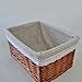 Rurality Willow Wicker Storage Basket with Lining, Brown，Large