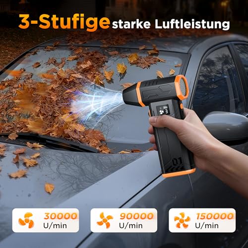 VIWAVE Electric Dust Blower Compressed Air Spray, 150,000 rpm Compressed Air Duster, 3-Speed Dust Blower Blower Battery Long Running Time, Air Spray PC Cleaning Mini Blower for PC Laptop Keyboard Sofa Car