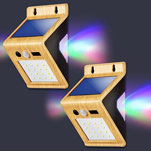 Outdoor Solar Lights,LivEditor LED Colorful Backlight Motion Sensor Solar Lights with USB Charging Port,for Outdoor Diveway Patio Garden Path Yard Deck
