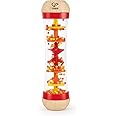 Hape Beaded Raindrops | Mini Wooden Musical Toddler Instrument, Shake & Rattle Rainmaker Toy, Red