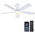 Ceiling Fans-46Inch Low Profile Indoor Ceiling Fan with Light and Remote/APP Control, Dimmable tri-Color temperatures LED,Quiet Reversible Motor,5 Blades Modern Ceiling Fans for Indoor