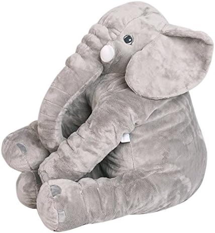 Willcome 3D Stuffed Animal Plush Toys Long Nose Elephant Cushion Lumbar Pillow Comfort Doll for Home Decoration