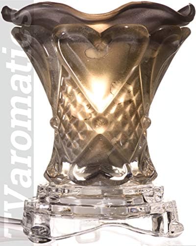 TVaromatics Black Flared Glass Electric Aroma Lamp Oil and Wax Tart Warmer
