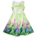 Sunny Fashion Girls Dress Sky Fantasy Colorful Angel Wings Feather Green