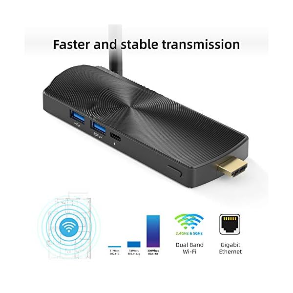 MeLE Fanless Mini PC Stick, Intel Celeron J3455 6GB RAM 128GB ROM Computer Stick with Windows 10 Pro, Micro PC Runs at 2…