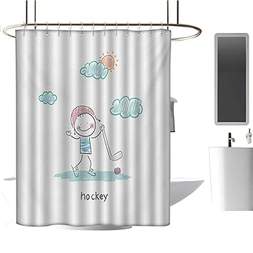 Amazon Com Hockey Shower Curtains With Shower Hooks Childish Hand