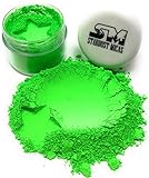 Epoxy Resin Color Pigment Mica Powder for Soap Making Supplies, Slime Coloring, Bright True Fluorescent Colors Cold Process Stable Matte Dye Colorant Stardust Micas Neon Green Lightning