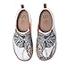 UIN Women's Walking Travel Shoes Slip On Canvas Casual Loafers Lightweight Art Painted Flats Comfort Fashion Sneaker Elephant (8.5)