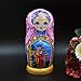 Moonmo 7pcs Beautiful Handmade Wooden Russia Nesting Dolls Gift Russian Nesting Wishing Dolls Matryoshka Traditional