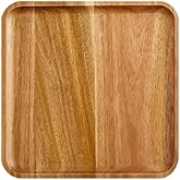 8“ Acacia Wood Square Serving Tray,Wooden Serving Platter Wood Trays Dinner Server Tray Home Decor Cheese Board,Dessert Cookie Snack Fruit Serving Board,Acacia Wood Plates for Charcuterie,Fruit,Bread