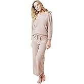 Softies Solid Marshmallow Reverse Seam Crew Neck Lounge Set for Women, 2 Piece Loungewear with Bracelet Sleeves, Made of Cloud Soft Fabric, Coco, X-Large