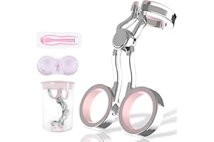 iGeyzoe Contact Lens Wearing Aids, Portable Contact Lens Eyelid Stretcher, Color Contact Lens Wearing Tool With Insert or Remove Tool/Tweeers/Contact Lens Case (Pink)