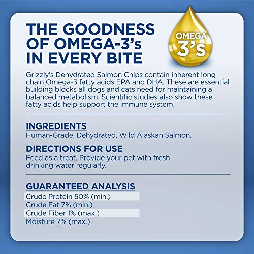 Grizzly Limited Edition Wild Alaskan Salmon Chips for Dogs and Cats, 8 oz Sourced & Made in