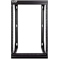 NavePoint 15U Server Rack with Swing Gate - 15U Wall Mount Rack for 19 Inch IT Equipment Open Frame Rack – Network Rack Wall Mount for AV & Server Equipment 18” Deep 15U Rack, Black