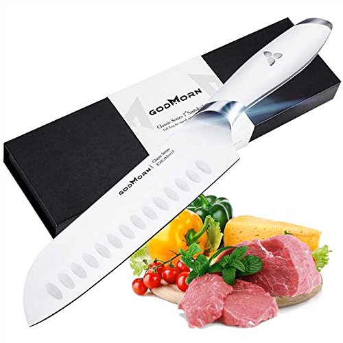 Godmorn santoku knife german stainless steel 7-inch sharp blade u…