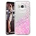 Galaxy S8 Plus Case, Caka Galaxy S8 Plus Liquid Case Luxury Bling Flowing Liquid Floating Glitter Sparkle Love Heart Case for Samsung Galaxy S8 Plus - (Pink)