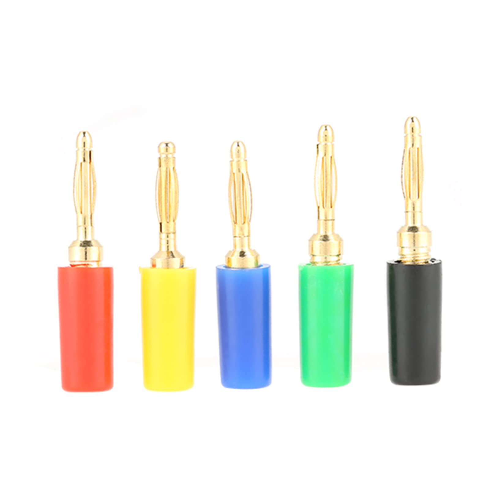 Duokon 2mm Mixed Colors Banana Plugs Gold Plated Musical Speaker Cable Wire Pin Jack Test Probes Connectors For Amplifier(20 Pcs/set)