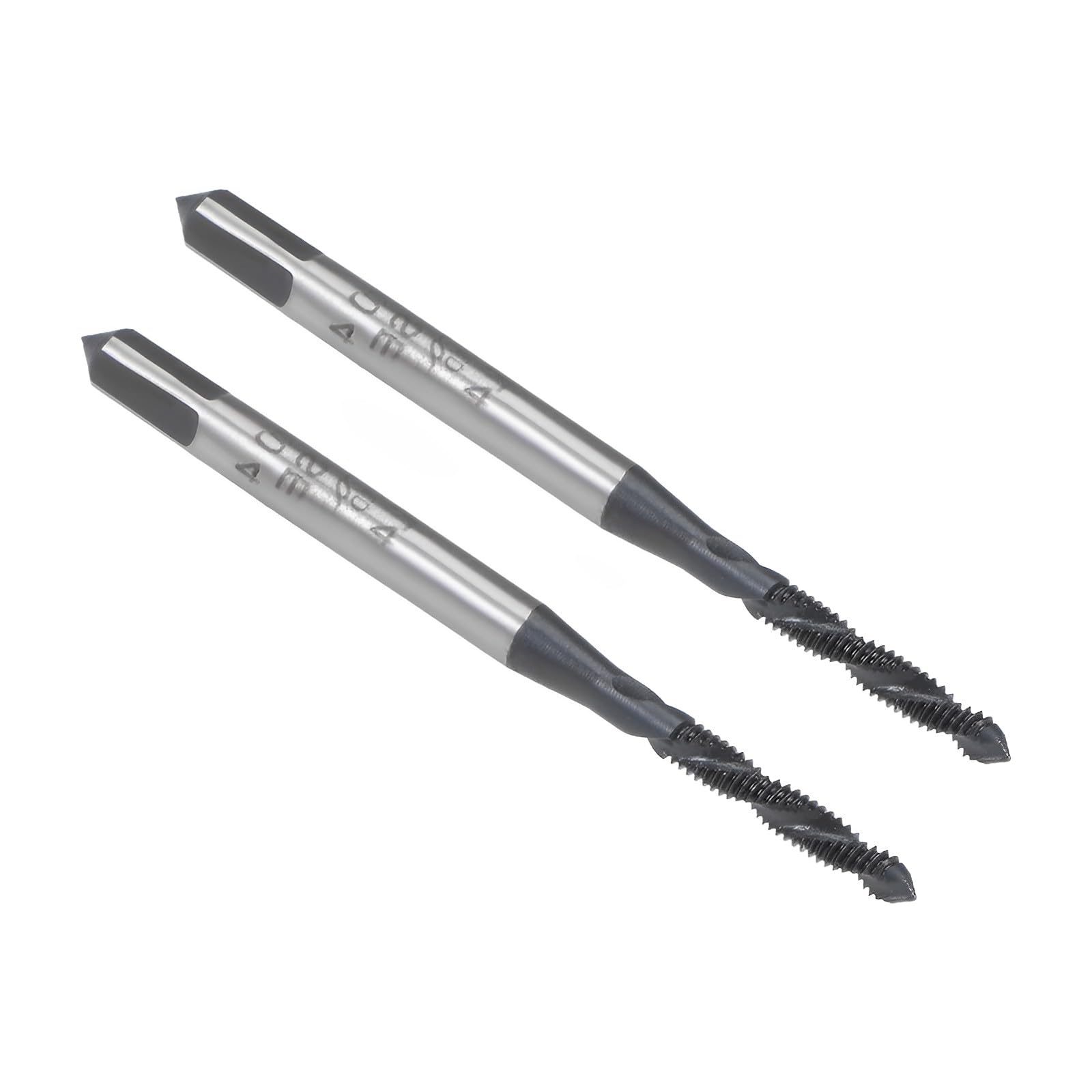 Boxonly Spiral Flute Thread Tap M2 x 0.4mm, for Processing Blind Holes and Sticky Materials, HSS Nitriding Coated, H2 Tolerance, Metric Machine Threading Tap Screw Thread Tapping Tool, 2pcs