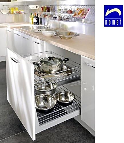 All Sizes Self Soft Close, Pull Out Kitchen Storage Full Extension W-2311 (Chrome, 300mm)