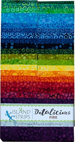 Dotalicious~Fire 40~ 2.5" Batik Strips by Island Batik
