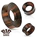 Large Rimmed Organic Wood Saddle Fit Tunnel Ear Plugs Gauges - Sold As Pair - 8 Sizes Available Up to 2