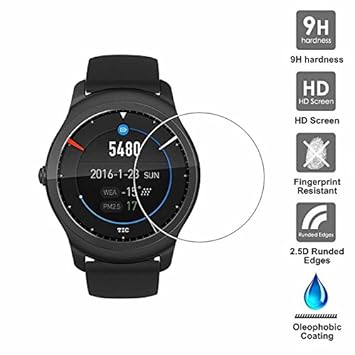 KAIBSEN® para Ticwatch 2 Smart Watch 2.5D protector de pantalla de ...