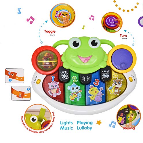 Discover and Play Musical Toy - Piano Learning Keyboard and Crib Accessories Toy with Music and Sound, Learn Animal Sounds, Numbers and More, Educational Sing Along for Infants, Toddlers and Kids