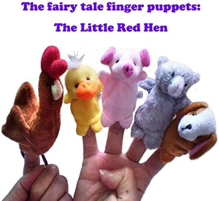 YOIL Finger Puppets Toys 5 Pcs The Little Red Hen Cloth Plush Doll Baby Educational Hand Cartoon Finger Puppets Set