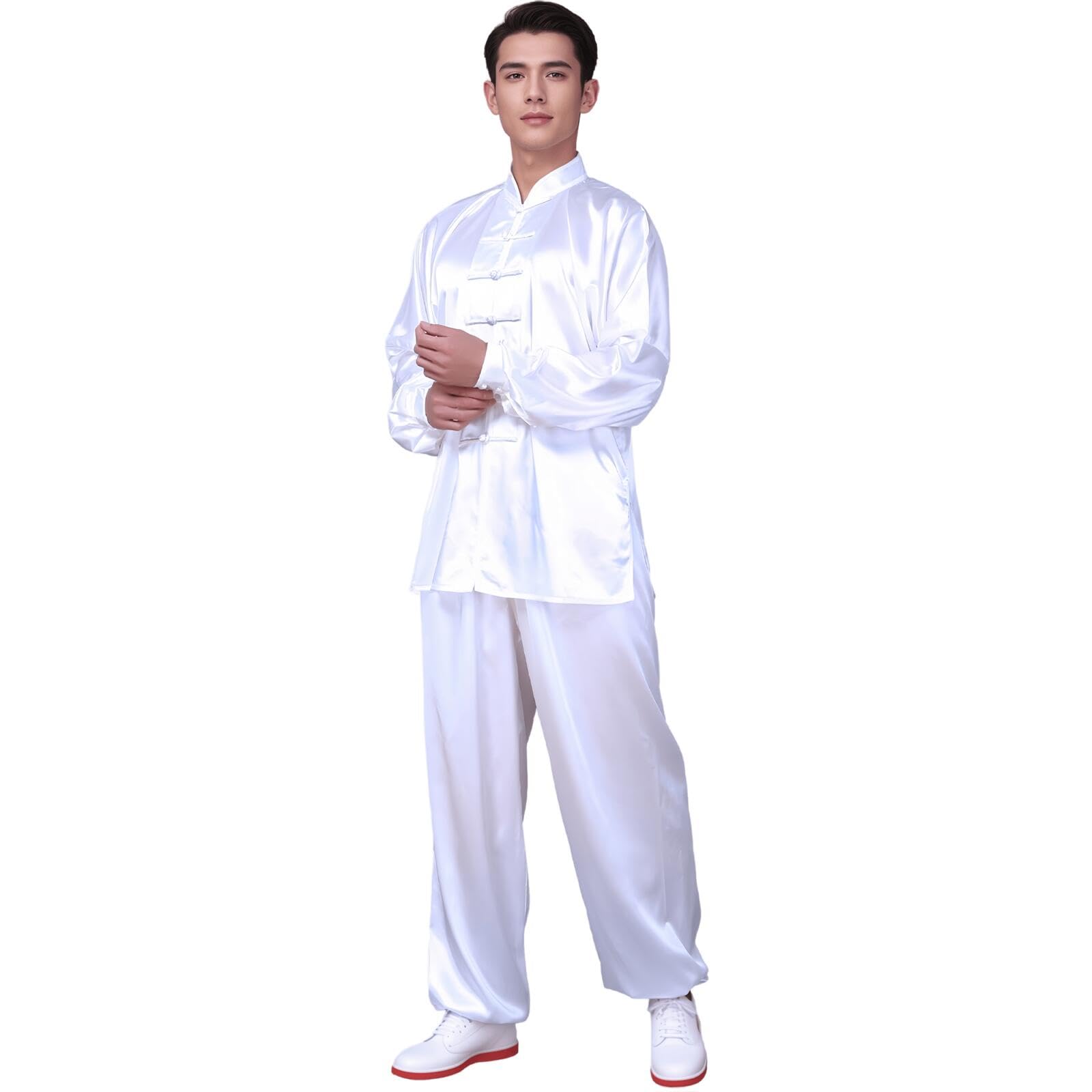 Andux Chinese Traditional Tai Chi Uniforms Kung Fu Clothing Unisex SS-TJF01 (White,XL)