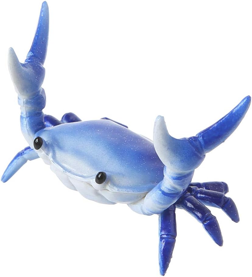 HUImiai Japanese Creative Cute Crab Pen Holder, Weightlifting Crabs Penholder Bracket Storage Pen Rack Present Stationery (Blue)